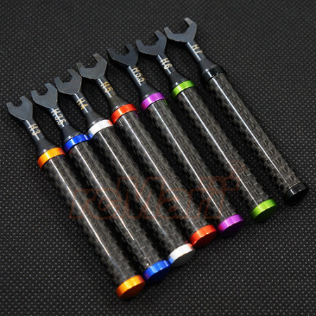 Xtra Speed Metal Turnbuckle Wrenches w/ Carbon Pattern Handle 3/3.5/4/5/5.5/6/7mm