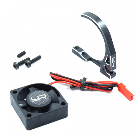 Yeah Racing Aluminum 7075 Fan Mount w/ 30mm Tornado Fan for 540 Motor Black (YA-0525BK)