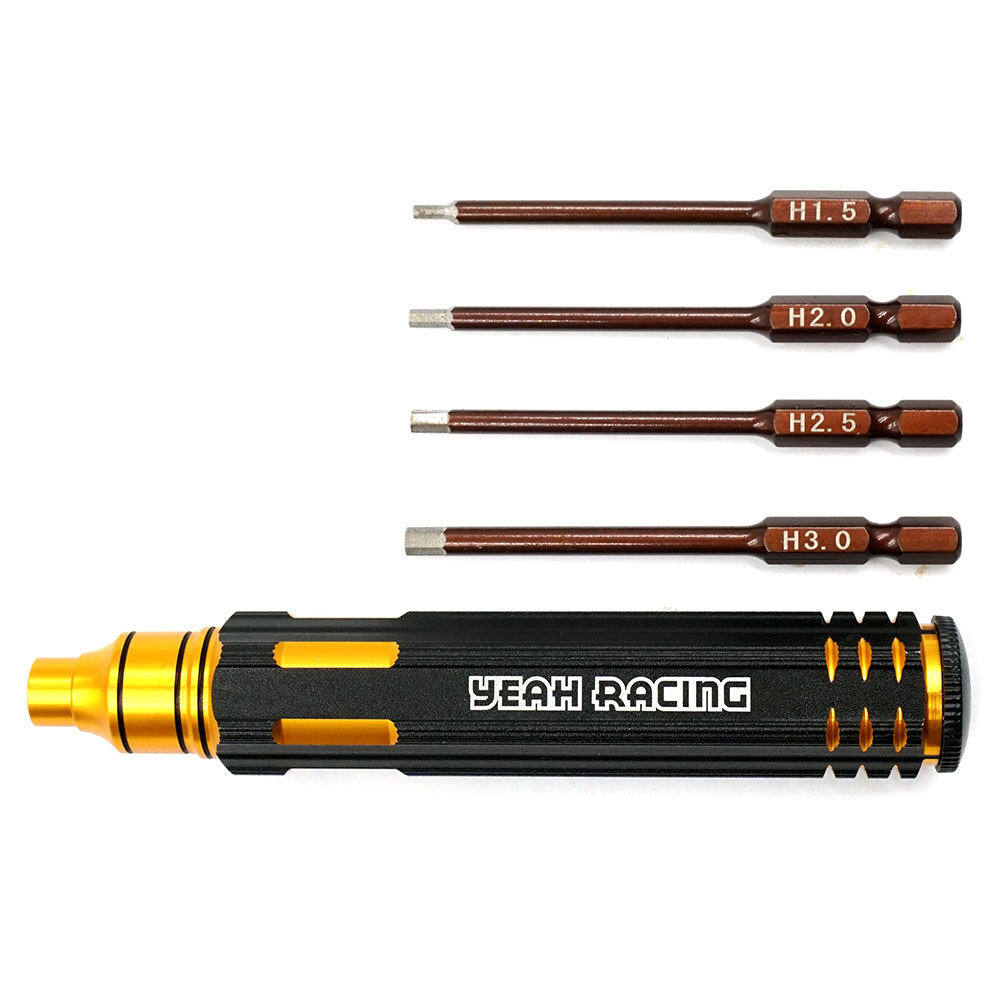 Yeah Racing 4 In 1 Hex Screwdriver Wrench 1.5-3.0mm Black Gold (YT-0209)