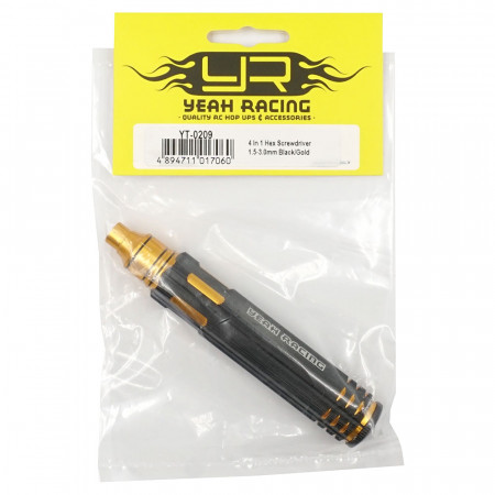 Yeah Racing 4 In 1 Hex Screwdriver Wrench 1.5-3.0mm Black Gold (YT-0209)