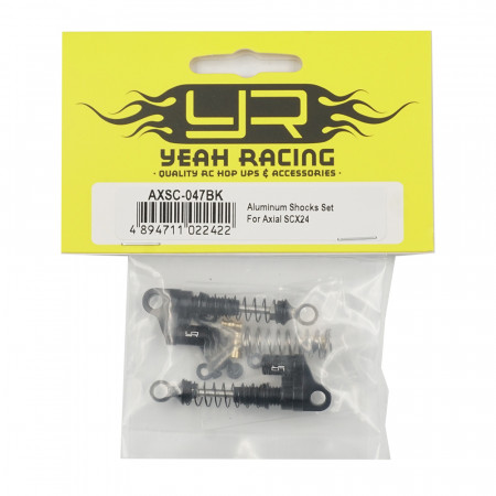 Yeah Racing Aluminium Shock Pair For Axial SCX24 Black (AXSC-047BK)