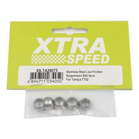 Xtra Speed Stainless Steel Low Friction Suspension Ball 5pcs Tamiya TT01 TT02 (XS-TA29075)