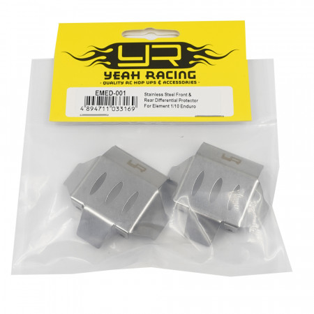 Yeah Racing Stainless Steel Front / Rear Differential Protector For Element 1/10 Enduro (EMED-001)