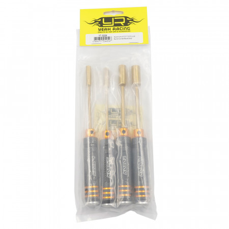 Yeah Racing Aluminium 4.0 5.5 7.0 8.0 Lock Nut Driver Set Black/Gold (YT-0224)
