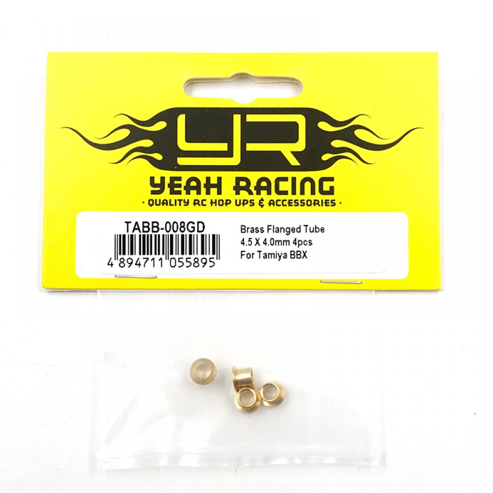 Yeah Racing Brass Flanged Tube 4.5 X 4.0mm 4pcs Tamiya BBX, BB-01, TT-02D, TYPE-S (TABB-008GD)