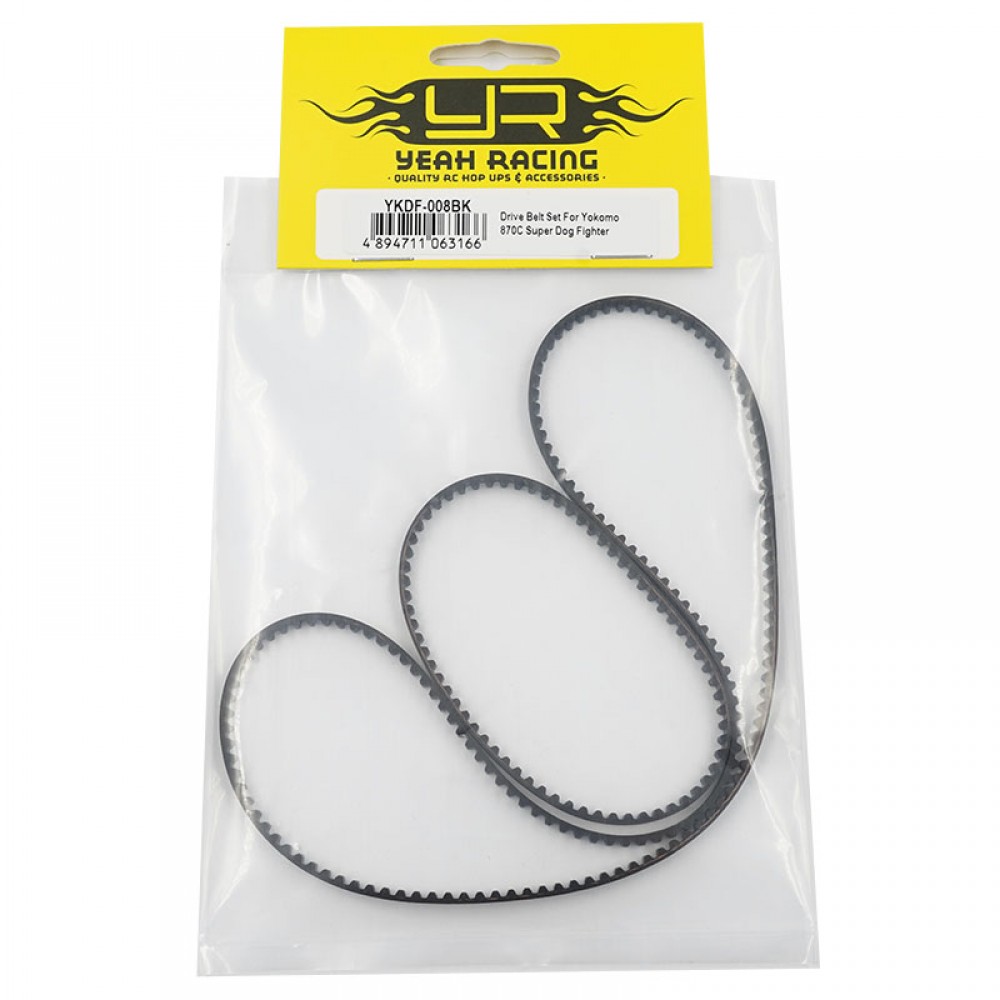 Yeah Racing Drive Belt Set For Yokomo 870C Super Dog Fighter (YKDF-008BK)