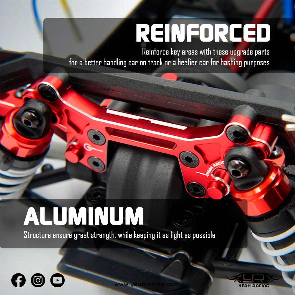 Yeah Racing Aluminum Rear Shock Tower For Kyosho 1:10 Fazer Mk2 (KYFZ-002RD)