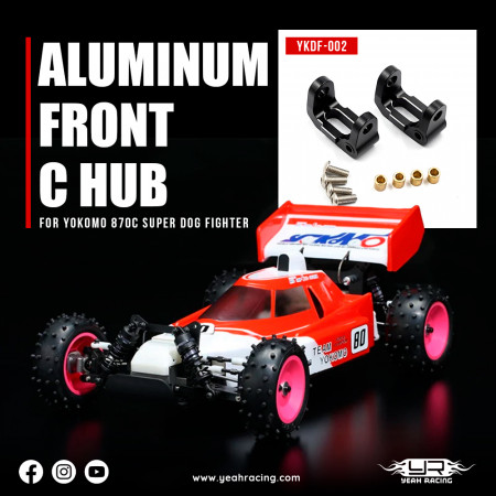 Yeah Racing Aluminum Front C Hub For Yokomo 870C Super Dog Fighter (YKDF-002BK)