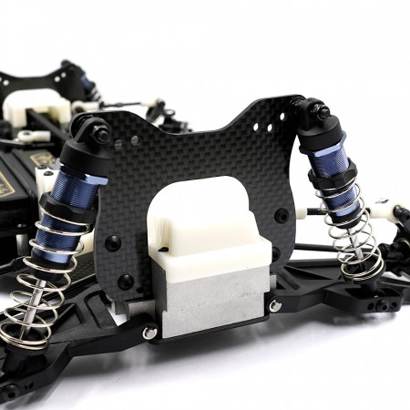 Yeah Racing Graphite Front &amp; Rear Shock Tower For Yokomo Super Dog Fighter Works 91 (YKDF-017BK)