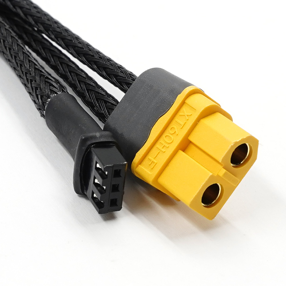 Yeah Racing XT60 Plug To 2mm Plug (Angled Type) Charging Cable w/ Balance Plug (32mm) (WPT-0163)