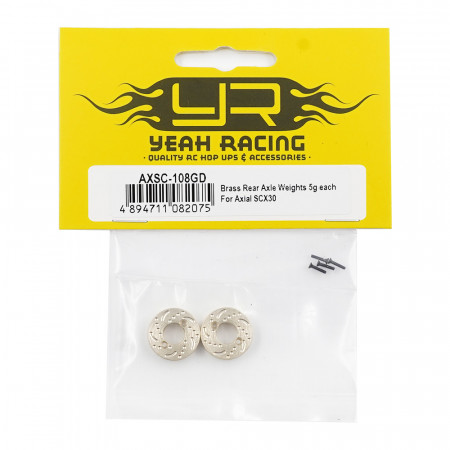 Yeah Racing Brass Rear Axle Weights 5g each For Axial SCX30 ( AXSC-108GD)