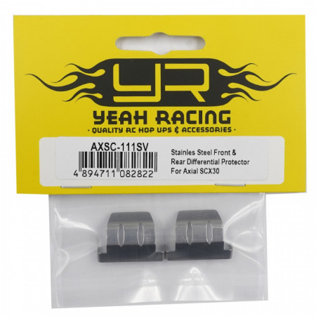 Yeah Racing Stainles Steel Front &amp; Rear Differential Protector For Axial SCX30 (AXSC-111SV)