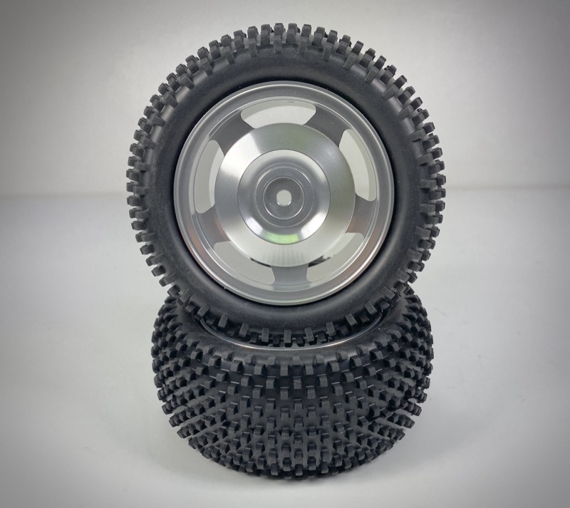 Absima 1:10 Aluminium Buggy Wheel Set 2WD/4WD Block Tyre Rear 12mm Hex (2) ( AB 2500024)