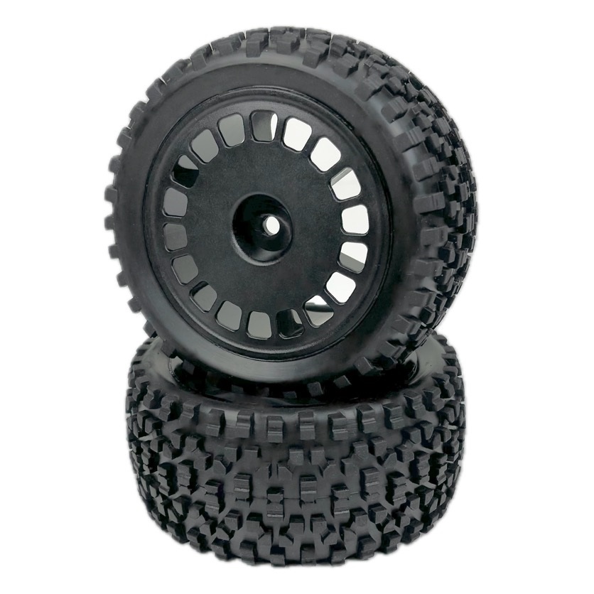 Absima 1:10 Buggy Wheel Set &quot;Maxi Block&quot; Rear Black (2) ( AB 2500057)