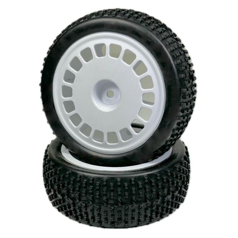 Absima 1:10 Buggy Wheel Set &quot;Mini Block&quot; Front White (2) ( AB 2500052)