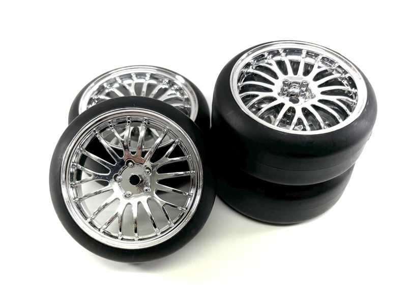 Absima 1:10 Drift Wheel Set &quot;The Pimp&quot; Chrome (4) ( AB 2510053)