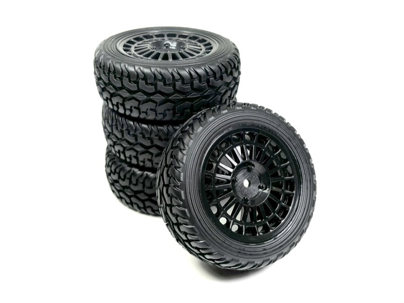 Absima 1:10 Wheel Set &quot;Rally Street Design&quot; Black (4) ( AB 2510064)