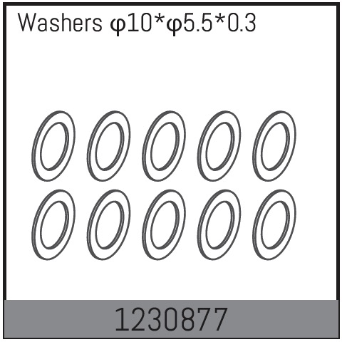 Absima 10*5.5*0.3 Washers (10)  ( AB 1230877)