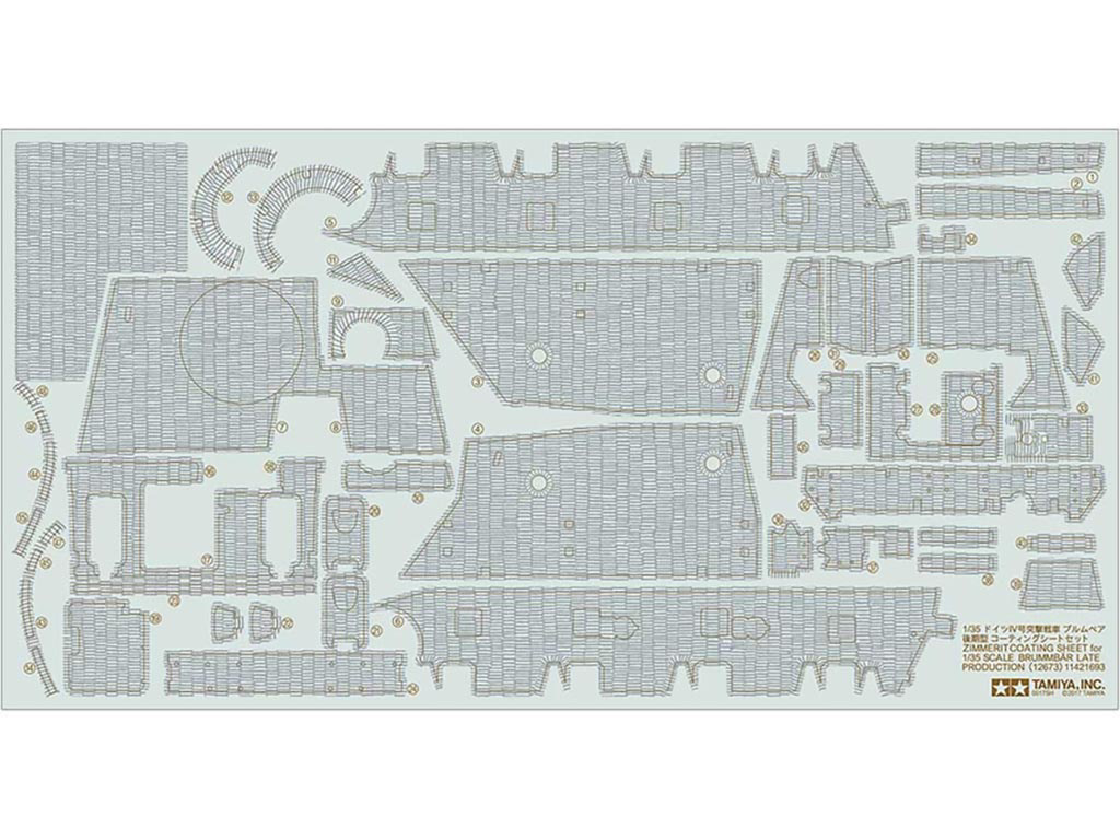 1/35 Tamiya Brummbaer Late - Zimmerit Sheet ( THC 12673)