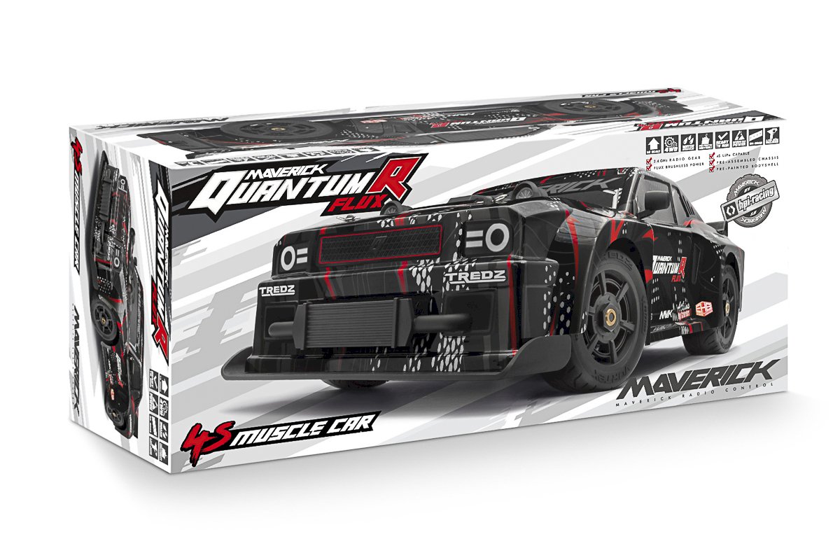 Maverick QuantumR Flux 4S 1:8 4WD Muscle Car - Black/Red (MV150350)