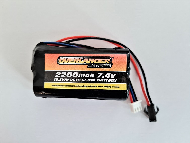 Overlander 2200mAh 7.4v 2S Li-Ion Battery Pack - SM2.5 2P (Absima 1:18th Cars) (OL3117ABSIMA)