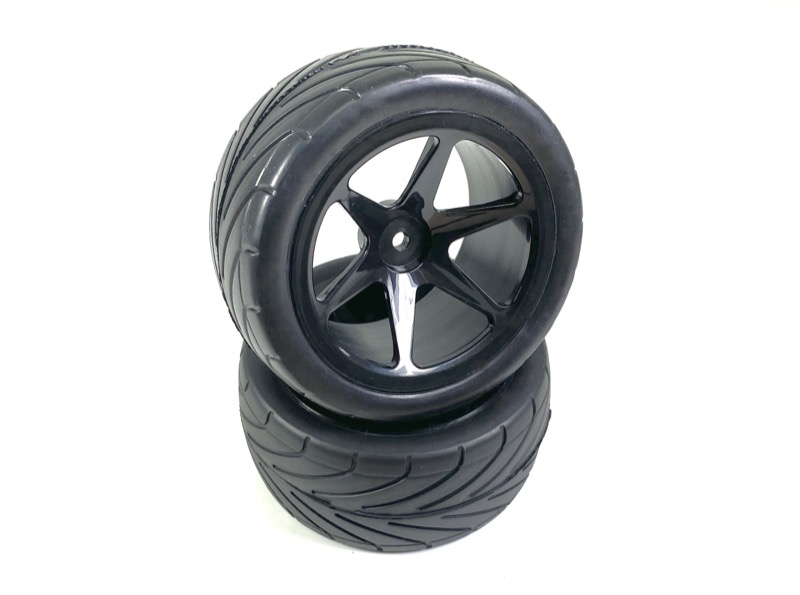 Absima 1:10 Buggy Wheel Set 6-Spoke/Street Rear Black (2) ( AB 2500019)