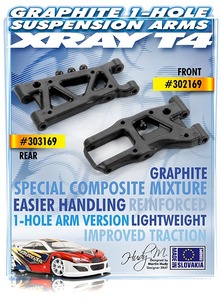 Xray Front Suspension Arm - Graphite - 1-Hole (XR302169)