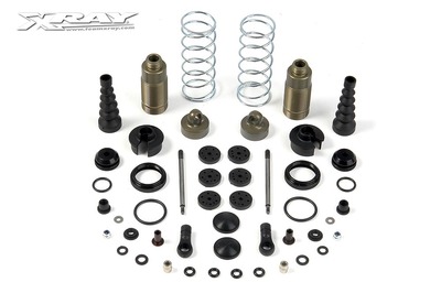 Xray XB808 Front Shock Absorbers + Boots Complete Set (2) --- Replaced With #358104 (XR358103)