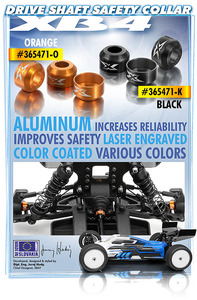 Xray Alu Drive Shaft Safety Collar - Black (3) (XR365471-K)