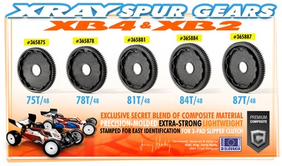 Xray Composite 3-Pad Slipper Clutch Spur Gear 78T / 48 (XR365878)