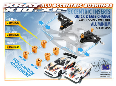 Xray Alu Eccentric Bushing 0.5mm - Orange (2) (XR372317-O)