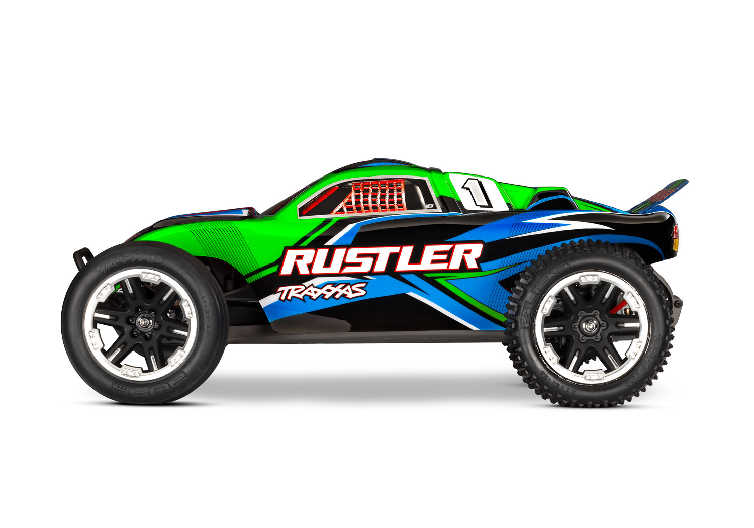 Traxxas 1:10 Rustler HD 2wd XL-5 RTR Green With Battery & USB Charger - Clipless Body (TRX37254-8-GRN)
