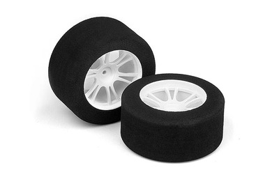 Xray M18Mt Rear Foam Tire Mounted (25Deg) - White (2) (XR389581)