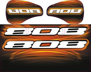 Xray Xray XB808 Wing Sticker - Die-Cut - Black (XR397357)