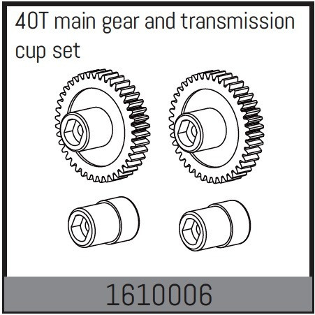 Absima 40T Main Gear And TransMLssion Cup Set ( AB 1610006)