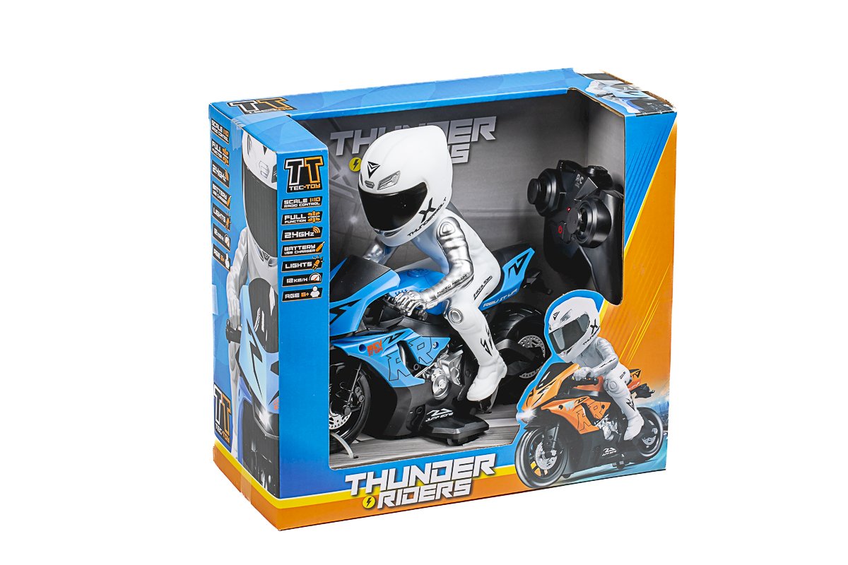 TEC-TOY 1:10 Radio Controlled Motorcycle 2,4GHz w/light, Blue (471280)