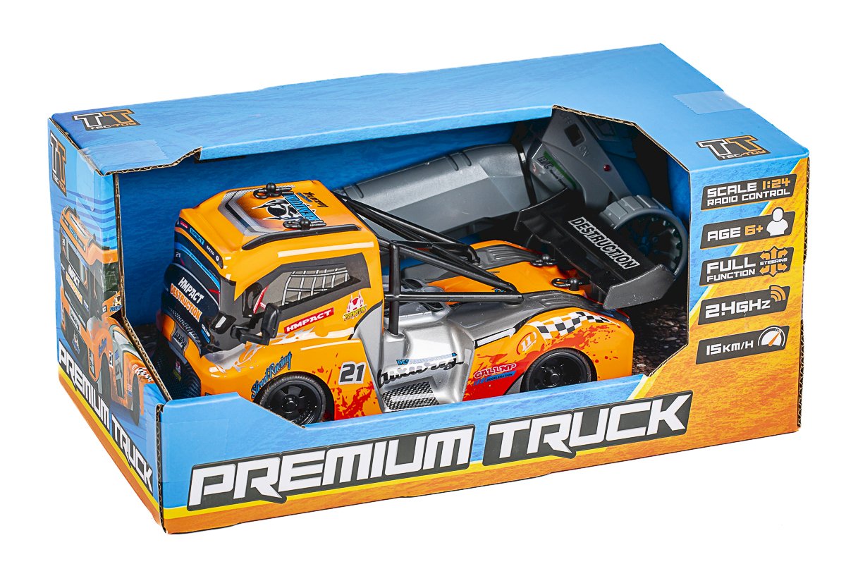 TEC-TOY 1:24 RC Premium Truck , 2.4GHz, Orange (471425)