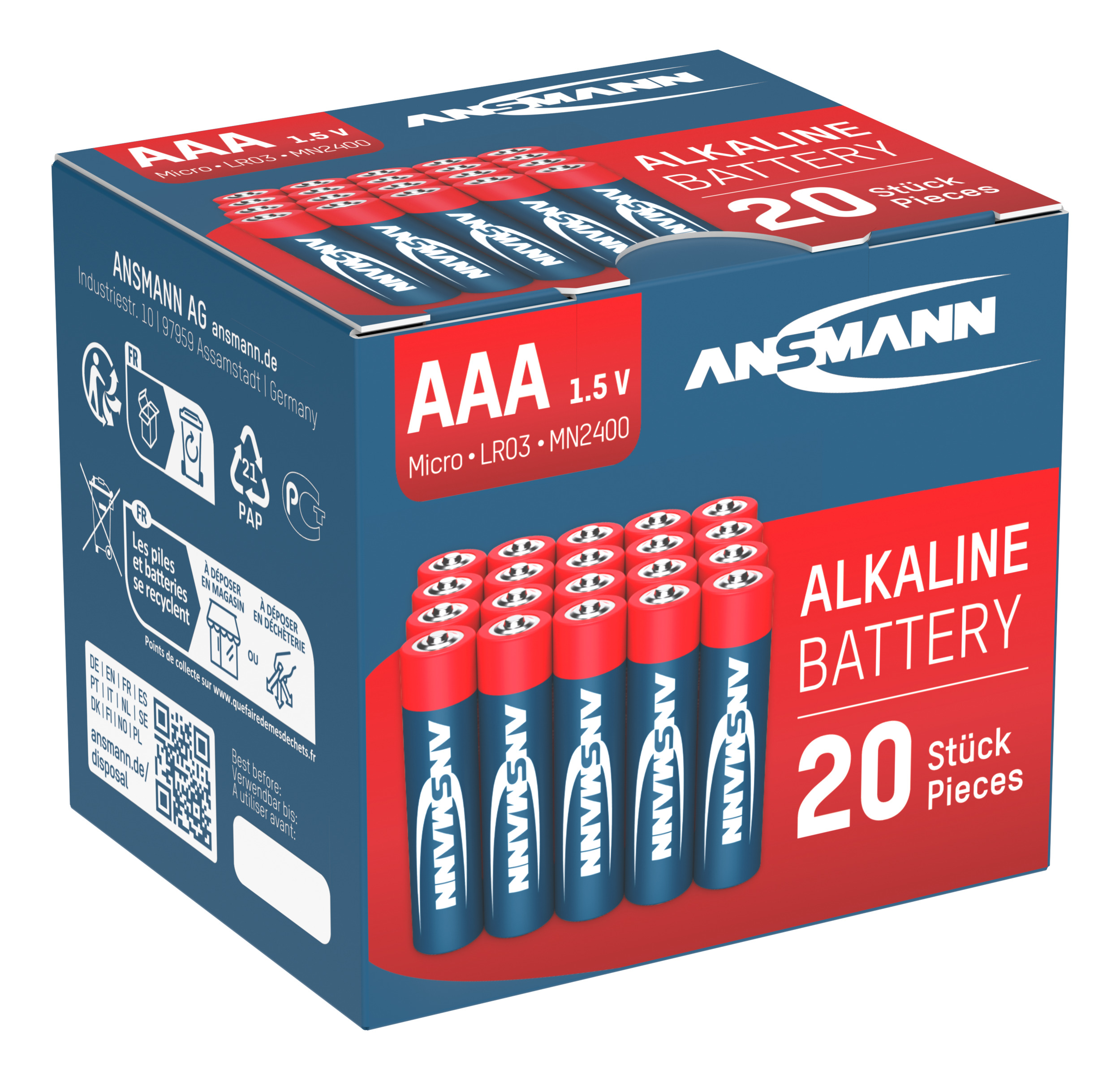 Ansmann AAA Redline Alkaline 1.5v (20pcs) (5015538)