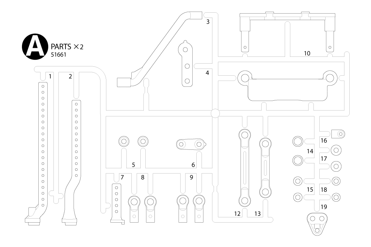 Tamiya TC-01 A Parts - Body Mounts X 2 ( THC 51661)