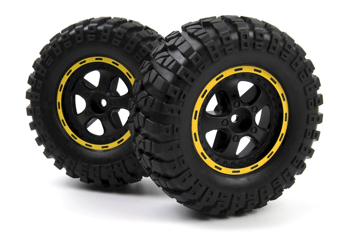 BLACKZON Smyter Desert Wheels/Tires Assembled (Yellow/2pcs) (540266)