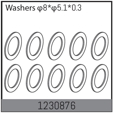 Absima 8*5.1*0.3 Washers (10)  ( AB 1230876)