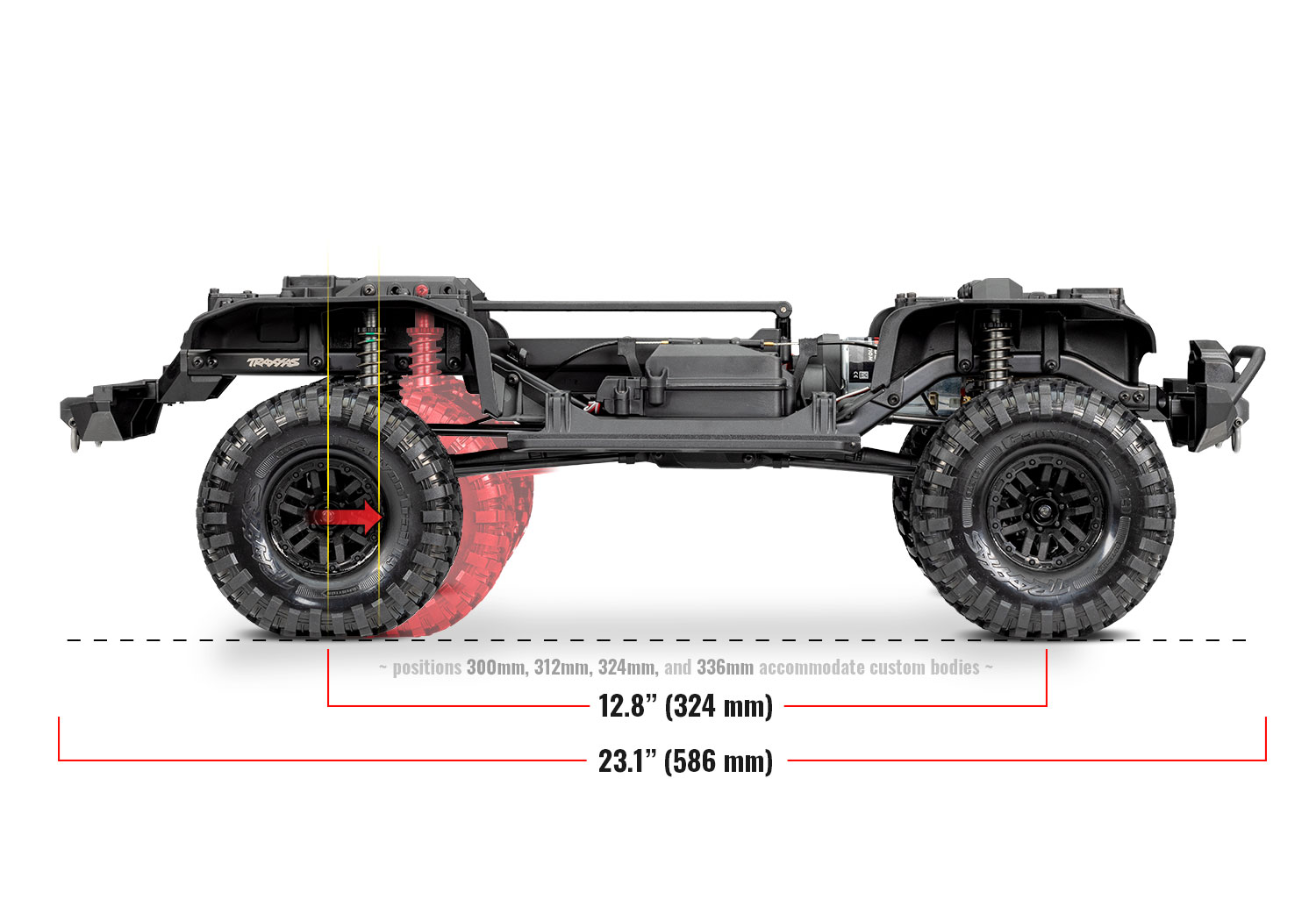 Traxxas TRX-4 Land Rover Defender 1:10 4X4 Trail Crawler - Red - Clipless Body (TRX82256-4-RED)