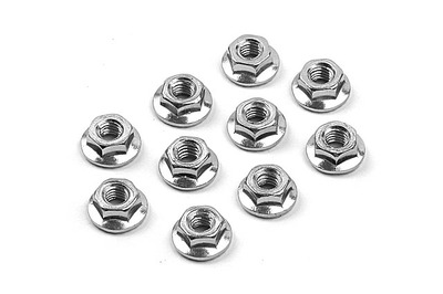 Xray Nut M4 With Serrated Flange  (10) (XR960240)