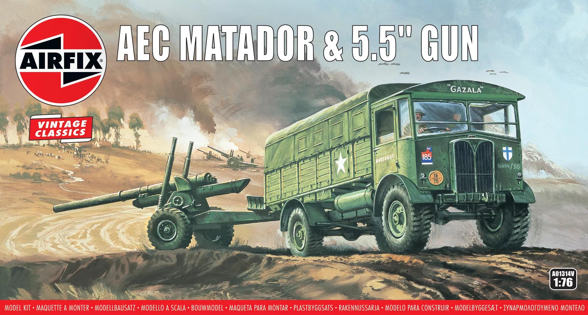 Airfix AEC Matador &amp; 5.5inch Gun (A01314V)