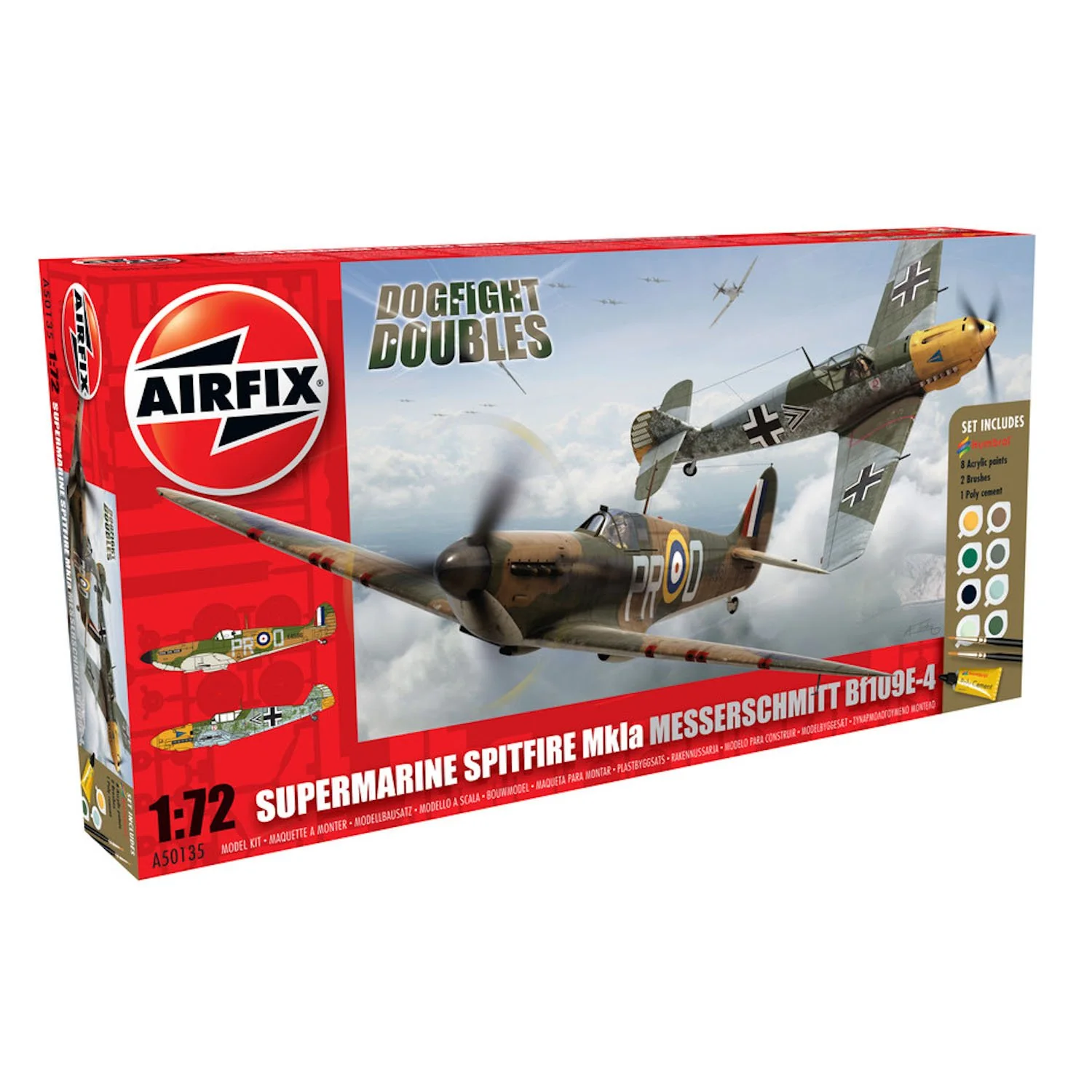 Airfix Spitfire Mk.1a &amp; Messerschmitt BF109E-4 Dogfight Double (A50135)