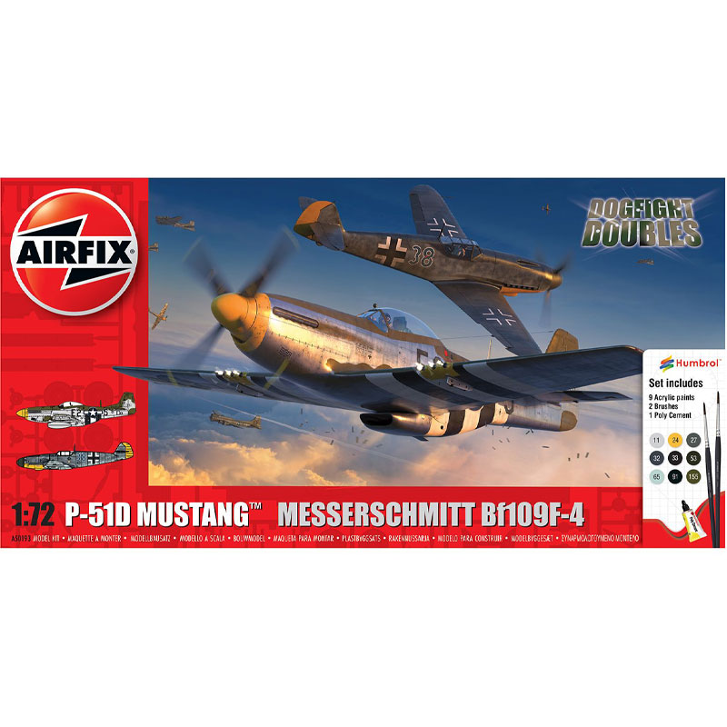 Airfix P-51D Mustang vs Bf109F-4 Dogfight Double (A50193)