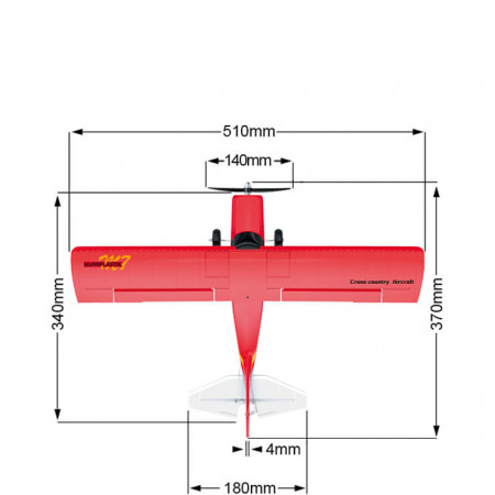 Kootai maule 512mm Brushless 4Cch With Gyro EPP RTF - Mode 2 (Red) (A560R-M2)