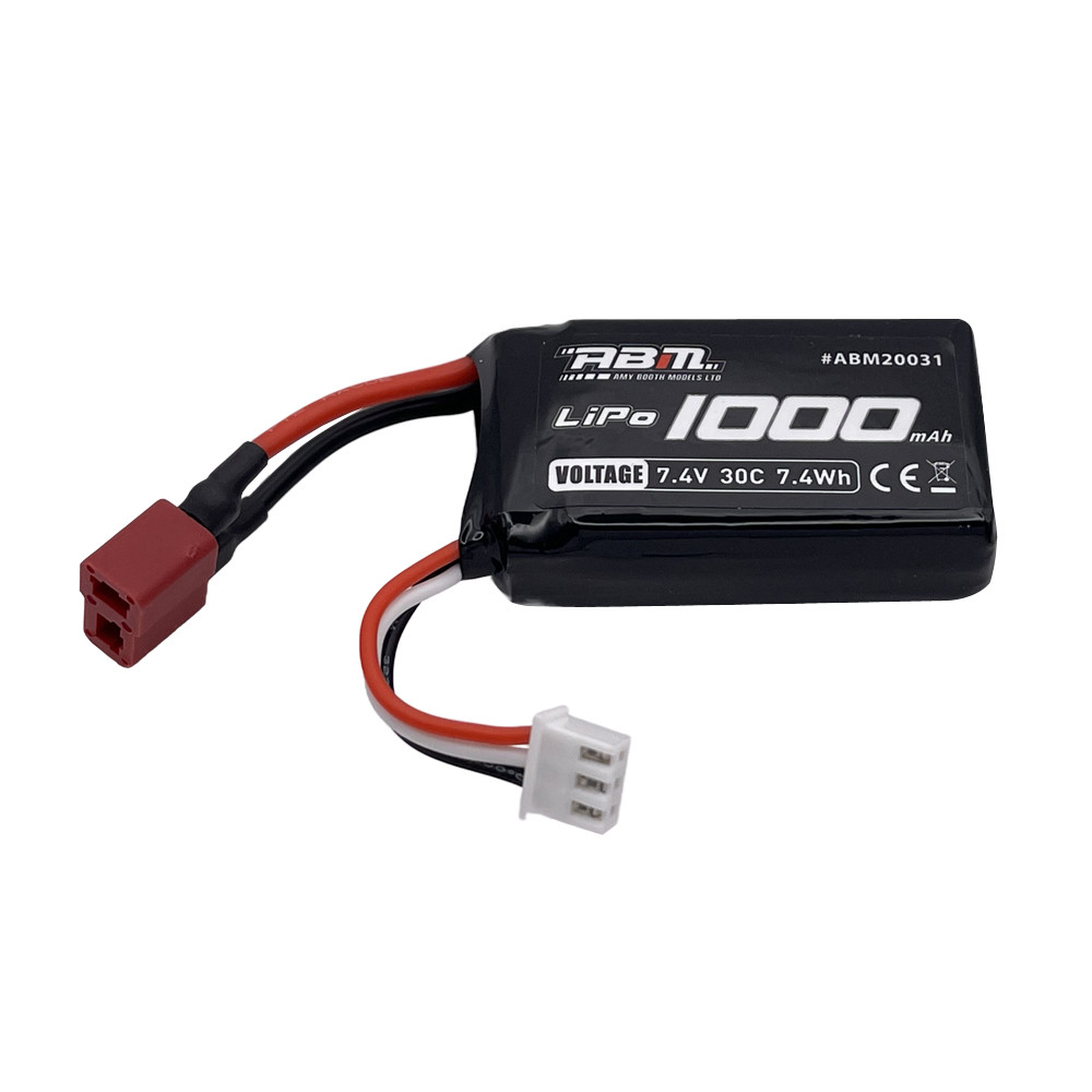 ABM-RC 7.4V 1000mAh 30C Lipo T-Plug - FTX Tracer ( AB M20031)