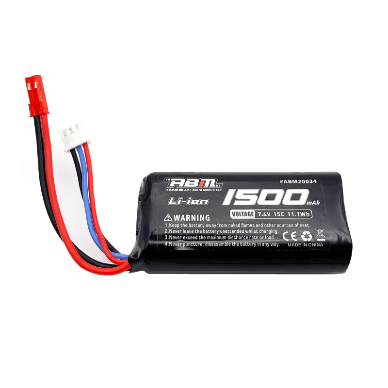 ABM-RC Li-ion 7.4V 1500mAh JST Plug  - UDIRC Cars ( AB M20034)