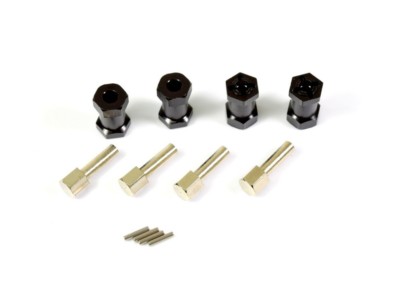 Absima Aluminium Wheels Spacers 12mm Hex Hub BLack (4)  ( AB 2560021)